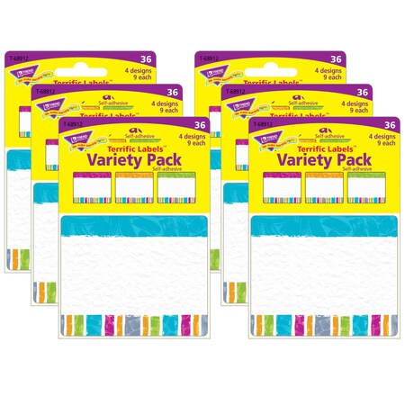 Color Harmony Stripes Terrific Labels Variety Pack, 216PK